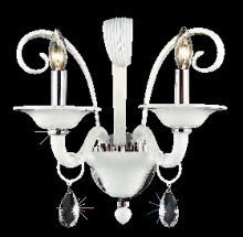 C121-7862W2WH/RC By Elegant Lighting Muse Collection 2 Light Chandeliers White Finish