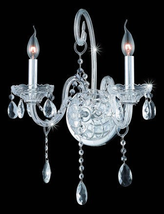 C121-7952W2C By Regency Lighting-Verona Collection Chrome Finish 2 Lights Wall Sconce