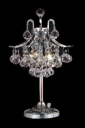C121-8000TL13C/RC By Elegant Lighting Toureg Collection 3 Light Table Lamps Chrome Finish