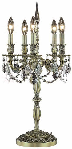 C121-9205TL13AB/RC By Elegant Lighting Rosalia Collection 5 Light Table Lamp Antique Bronze Finish