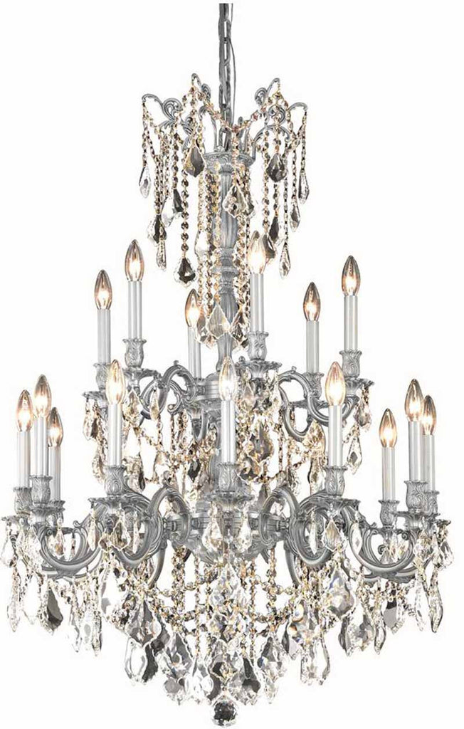 C121-9218D32PW/EC By Elegant Lighting - Rosalia Collection Pewter Finish 18 Lights Dining Room