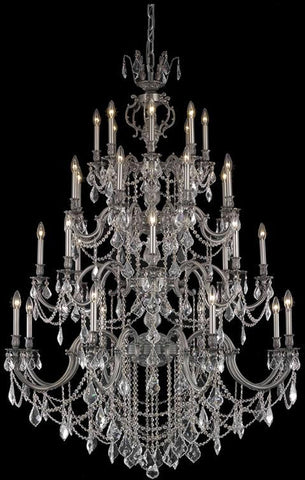 C121-9532G48PW/RC By Elegant Lighting Marseille Collection 32 Light Foyer/Hallway Pewter Finish