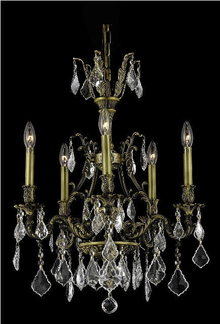 C121-9605D21AB/RC By Elegant Lighting Monarch Collection 5 Light Chandeliers Antique Bronze Finish