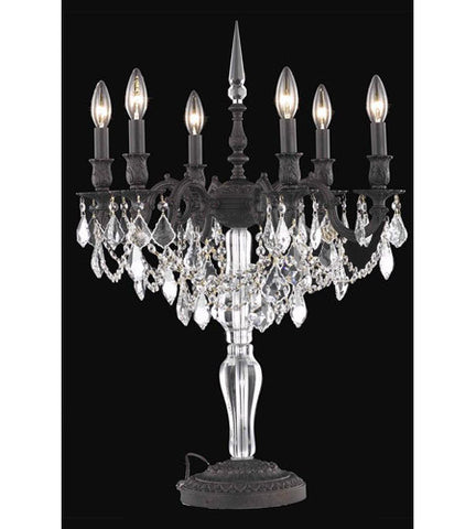 C121-9606TL20DB/RC By Elegant Lighting Monarch Collection 6 Light Table Lamp Dark Bronze Finish