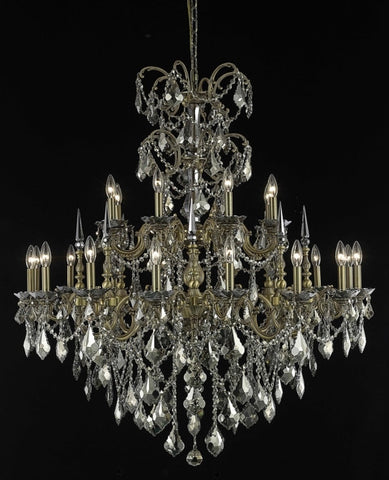 C121-9724G44FG-GT/RC By Elegant Lighting Athena Collection 24 Light Chandeliers French Gold Finish