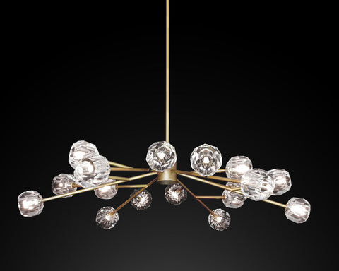 Faceted Crystal Ball Round Chandelier Chandeliers Lighting 48" - Great For Dining Room, Living Room, Family Room, Entry Way, And Foyer - G7-4533/18
