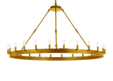 Wrought Iron Vintage Barn Metal Castile 1 Tier Chandelier Industrial Loft Rustic Lighting W 50" H 34" - G7-B48/CG/3428/24