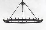 Set of 2 - Wrought Iron Vintage Barn Metal Castile One Tier Chandelier Chandeliers Industrial Loft Rustic Lighting W 63" H 34" - 2EA G7-B48/3428/30