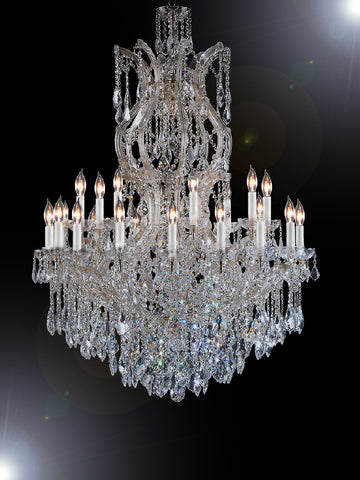 Maria Theresa Chandelier Crystal Lighting Chandeliers Dressed With Empress Crystal (Tm) H 50" W 37" Great For Large Foyer / Entryway - Antique French Gold Color - G83-Cg/2232/24+1