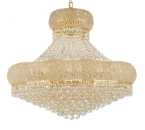 Nail Salon French Empire Crystal Chandelier Chandeliers Lighting - Great for the Dining Room, Foyer, Entryway, Family Room, Bedroom, Living Room and More! H 30" W 36" 27 Lights - G93-H30/CG/4196/27