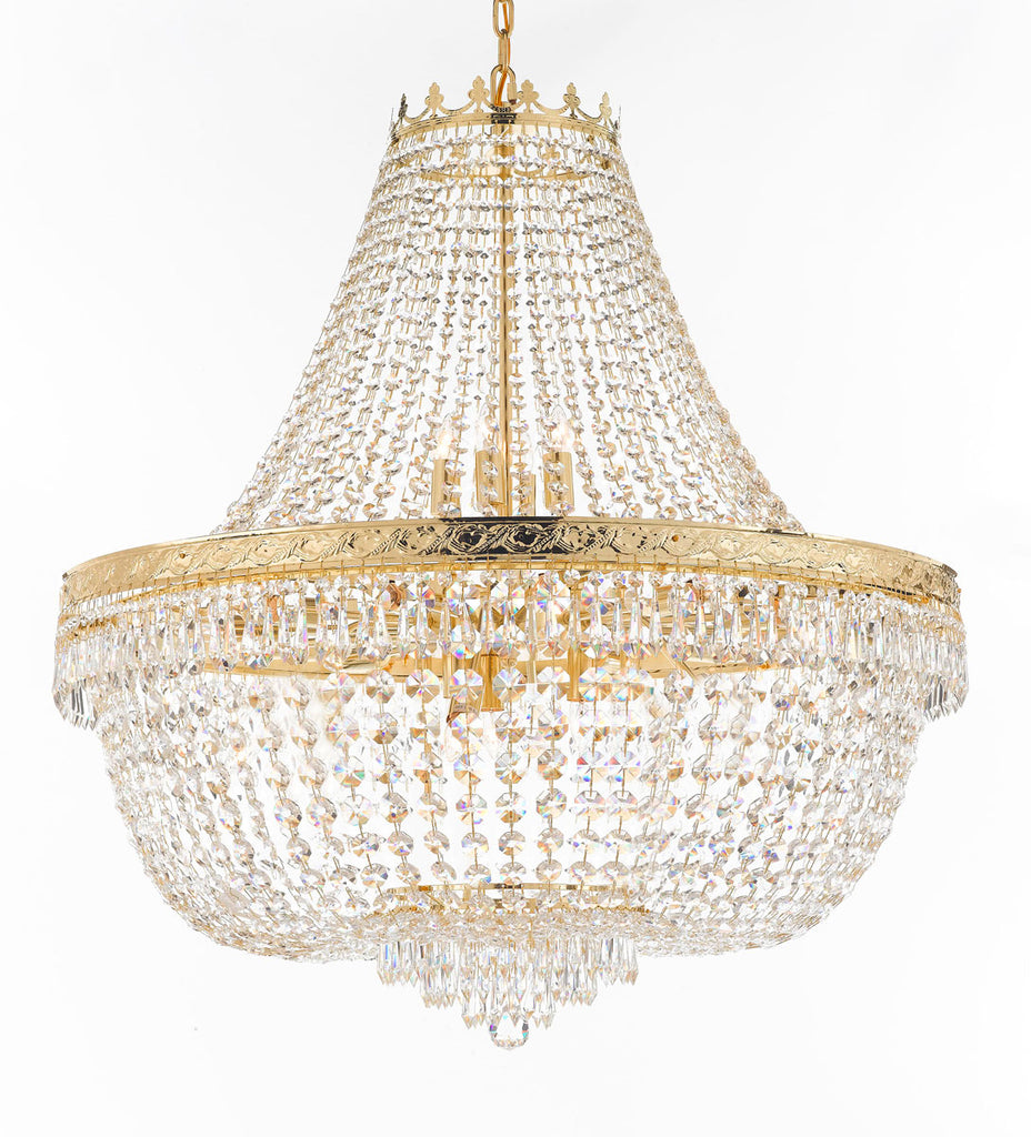 Nail Salon French Empire Crystal Chandelier Chandeliers Lighting - Great for the Dining Room, Foyer, Entryway, Family Room, Bedroom, Living Room and More! H 36" W 36" 25 Lights - G93-H36/CG/4199/25