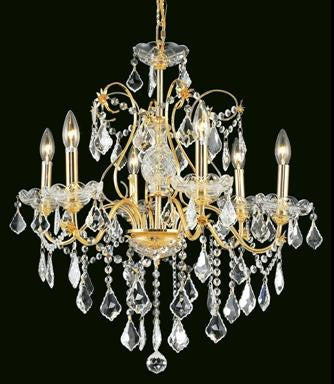 ZC121-V2015D24G By REGENCY - St. Francis Collection 24k Gold Plated Finish Chandelier