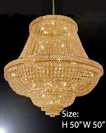 Swarovski Crystal Trimmed Chandelier French Empire Crystal Chandelier Lighting H50" X W50" - G93-5050/448 Sw