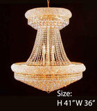Swarovski Crystal Trimmed Chandelier 36" Large Lead Crystal Gold Chandelier Palace Hallway Lighting Fixture W 36" H 41"- A93-Sm/541/28 Sw