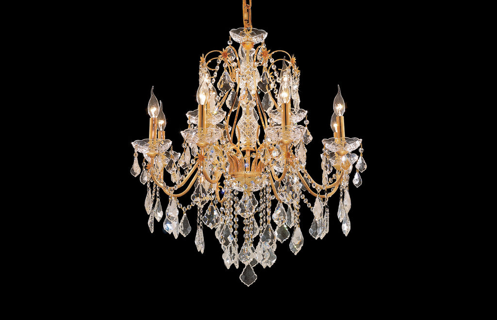 C121-2015D28G By REGENCY - St. Francis Collection 24k Gold Plated Finish Chandelier