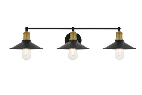 ZC121-LD4033W33BRB - Living District: Etude 3 light brass and black Wall Sconce