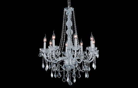 ZC121-V7858D28C/RC - Regency Lighting: Verona 8 light Chrome Chandelier Clear Royal Cut Crystal