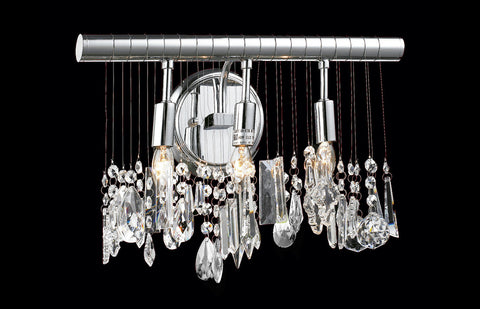 ZC121-V3100W16C/RC - Regency Lighting: Chorus Line 3 light Chrome Wall Sconce Clear Royal Cut Crystal