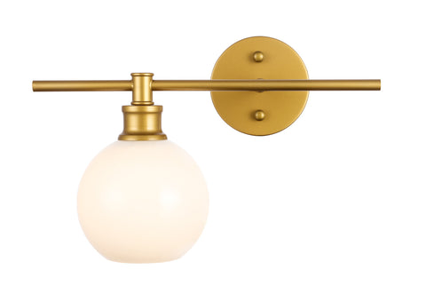 ZC121-LD2307BR - Living District: Collier 1 light Brass and Frosted white glass left Wall sconce