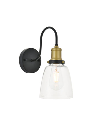 ZC121-LD4013W6BRB - Living District: Felicity 1 light brass and black Wall Sconce