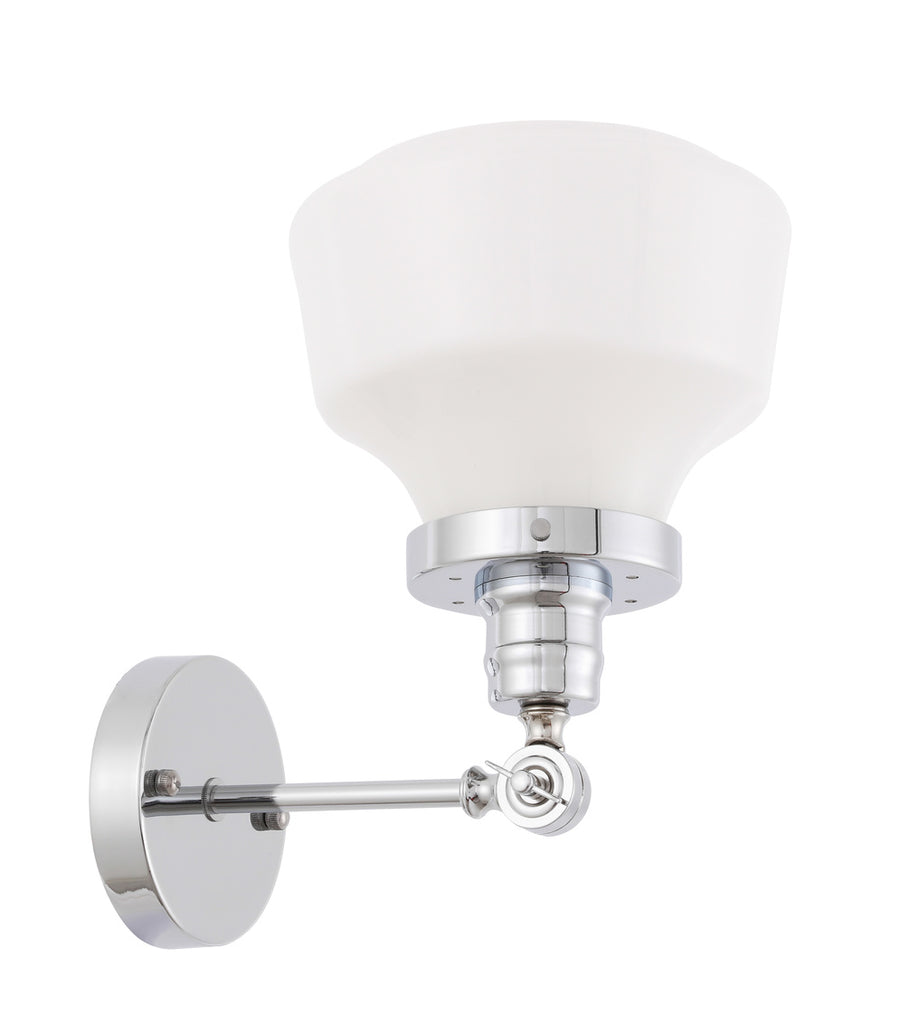 ZC121-LD6238C - Living District: Lyle 1 light Chrome and frosted white glass wall sconce