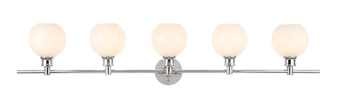ZC121-LD2327C - Living District: Collier 5 light Chrome and Frosted white glass Wall sconce