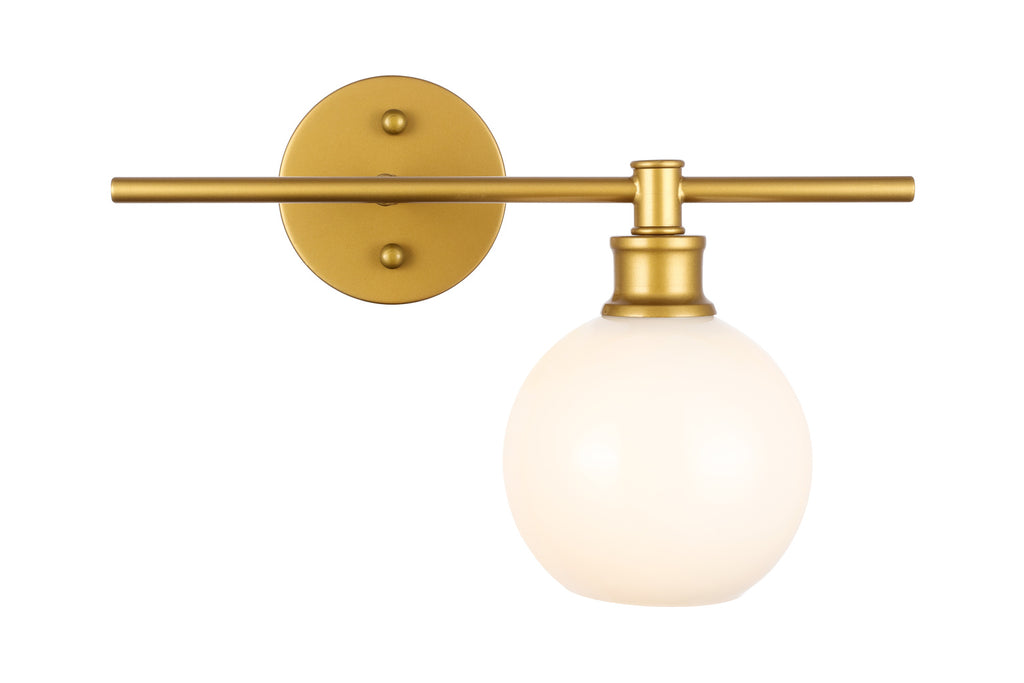 ZC121-LD2303BR - Living District: Collier 1 light Brass and Frosted white glass right Wall sconce