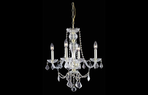 ZC121-V7894D20G/RC - Regency Lighting: Giselle 4 light Gold Chandelier Clear Royal Cut Crystal