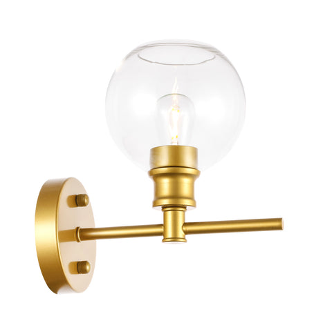 ZC121-LD2310BR - Living District: Collier 1 light Brass and Clear glass Wall sconce