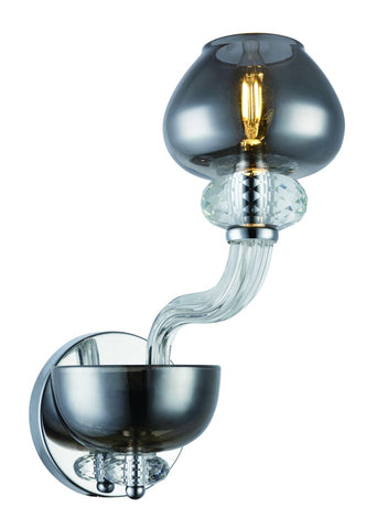 ZC121-7874W6SS - Regency Lighting: Prescott 1 Light Chrome and Clear and Silver Shade Wall Sconce