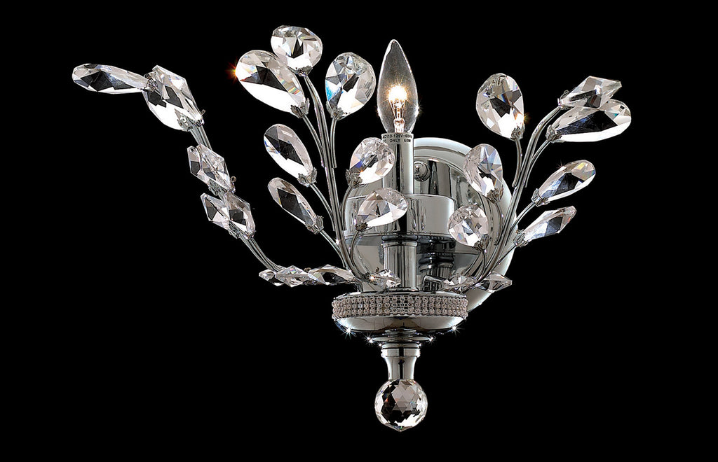 C121-2011W16C/RC - Regency Lighting: Orchid 1 light Chrome Wall Sconce Clear Royal Cut Crystal