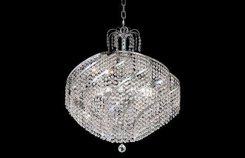 ZC121-V8052D26C/RC - Regency Lighting: Spiral 15 light Chrome Chandelier Clear Royal Cut Crystal