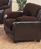 Set of 3 - Monika Upholstered Stationary Sofa + Loveseat +Chair Chocolate - D300-10015