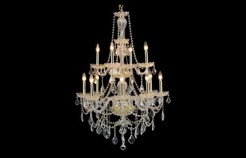 ZC121-V7890D28G/RC - Regency Lighting: Giselle 12 light Gold Chandelier Clear Royal Cut Crystal