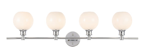 ZC121-LD2323C - Living District: Collier 4 light Chrome and Frosted white glass Wall sconce