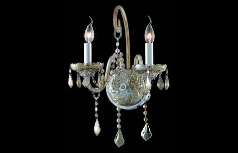 ZC121-V7852W2GT-GT/RC - Regency Lighting: Verona 2 light Golden Teak Wall Sconce Golden Teak (Smoky) Royal Cut Crystal