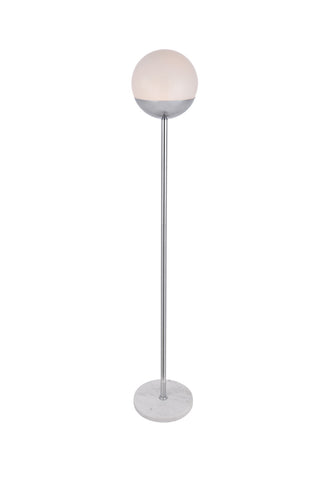 ZC121-LD6148C - Living District: Eclipse 1 Light Chrome Floor Lamp With Frosted White Glass
