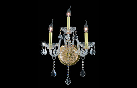 ZC121-V7853W3G/RC - Regency Lighting: Verona 3 light Gold Wall Sconce Clear Royal Cut Crystal