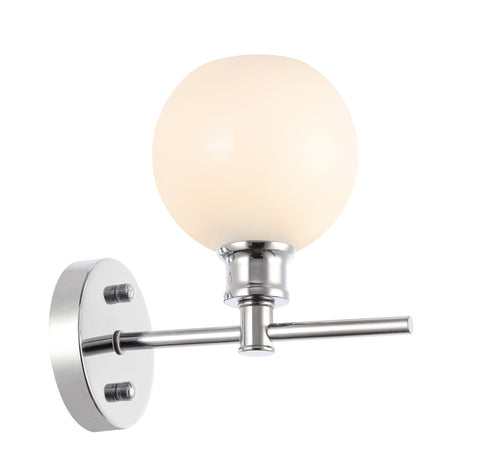 ZC121-LD2311C - Living District: Collier 1 light Chrome and Frosted white glass Wall sconce
