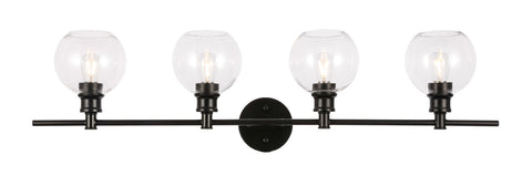 ZC121-LD2322BK - Living District: Collier 4 light Black and Clear glass Wall sconce