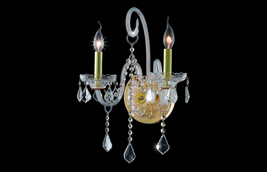 C121-7852W2G/EC - Regency Lighting: Verona 2 light Gold Wall Sconce Clear Elegant Cut Crystal