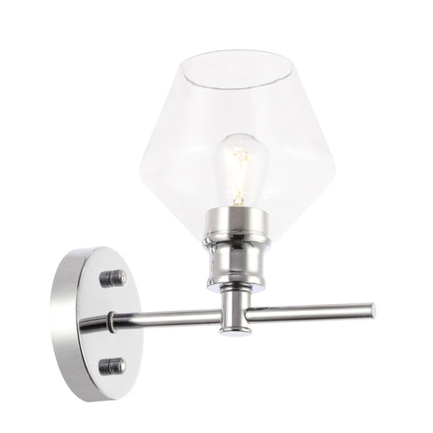 ZC121-LD2308C - Living District: Gene 1 light Chrome and Clear glass Wall sconce