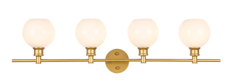 ZC121-LD2323BR - Living District: Collier 4 light Brass and Frosted white glass Wall sconce