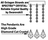 Swarovski Crystal Trimmed Murano Venetian Style Chandelier Crystal Lights Fixture Pendant Ceiling Lamp for Dining Room, Entryway , Living Room w/Large, Luxe Crystals! H25" X W24" w/ White Shades - A46-WHITESHADES/B93/B89/384/5SW